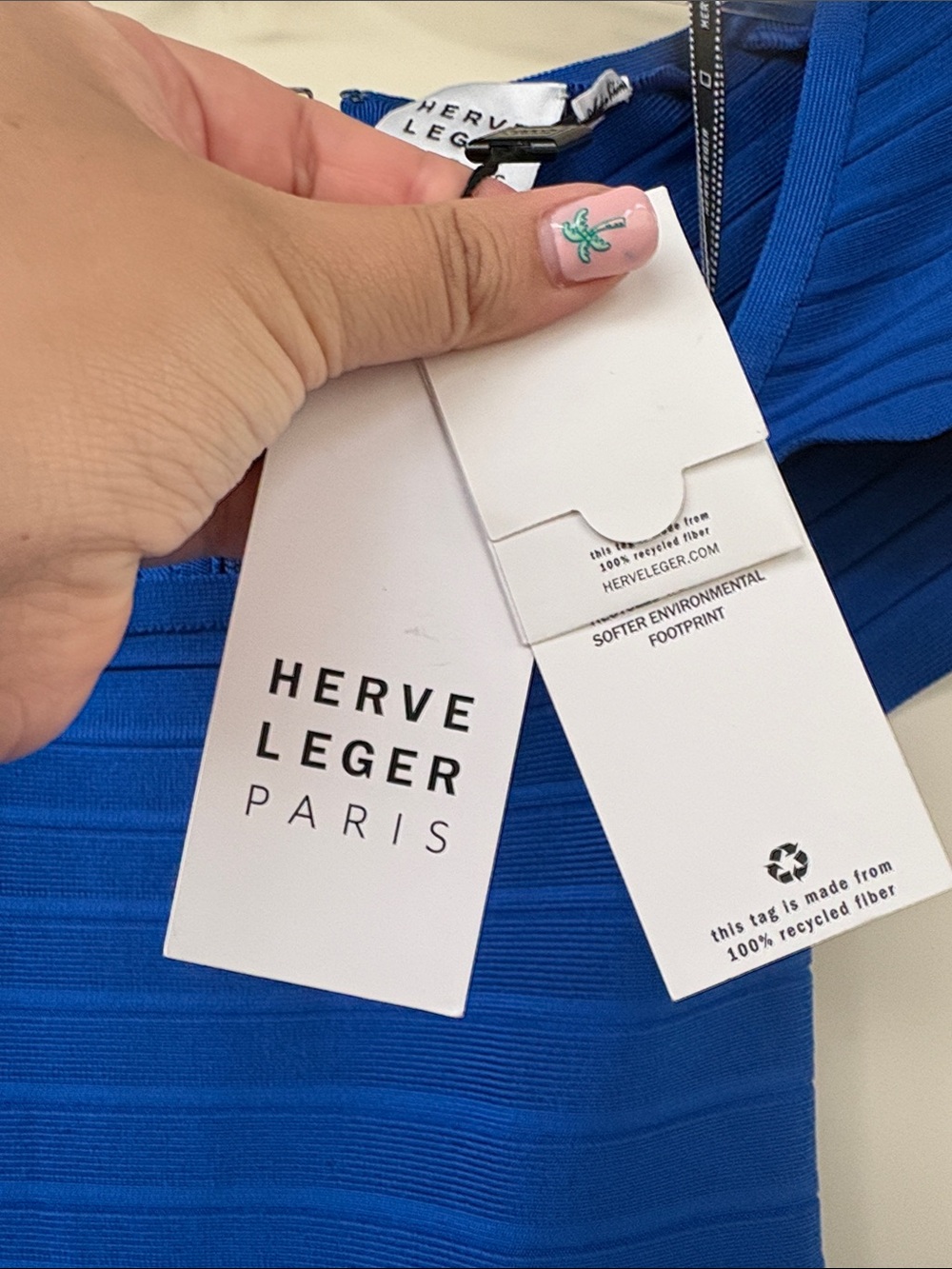 Herve Leger Cobalt Blue Bandage Maxi Dress - Picture 5 of 10